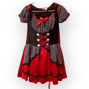 Wonderland Costume Girls Size Large 12-14 Red‎ Black Dress